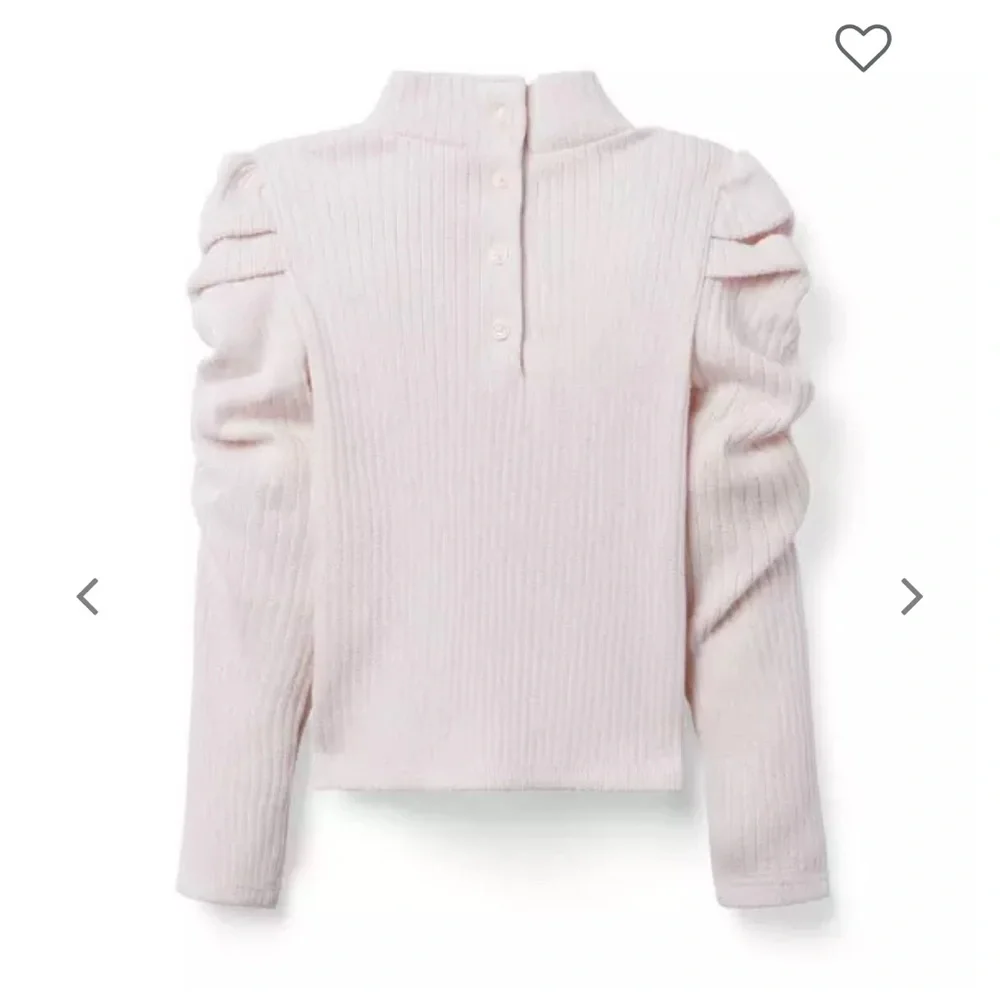 NWT Janie and Jack Ribbed Puff Sleeve Top - Picture 2 of 4